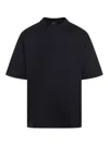 Giorgio Armani Mens Blue Navy Script Logo-embroidered Cotton-jersey T-shirt In Black