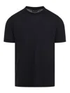 Giorgio Armani Classic Crew Neck T-shirt In Virgin Wool In Black