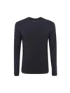 Giorgio Armani Virgin Wool Crew-neck Sweater In Blue