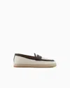 Giorgio Armani Canvas And Nappa Leather Loafers With A Rope Sole
