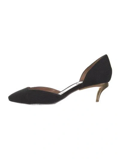 Pre-owned Giorgio Armani Canvas D'orsay Pumps In Black