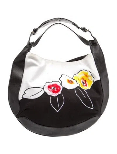 Pre-owned Giorgio Armani Canvas Hobo In Black