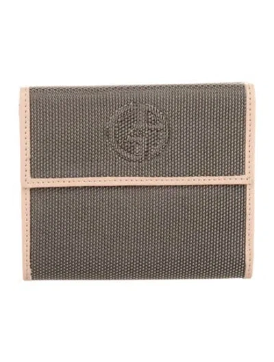Pre-owned Giorgio Armani Canvas Wallet In Neutral