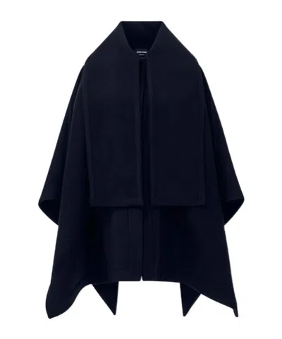 Giorgio Armani Cape In Double Virgin Wool In Animal Print