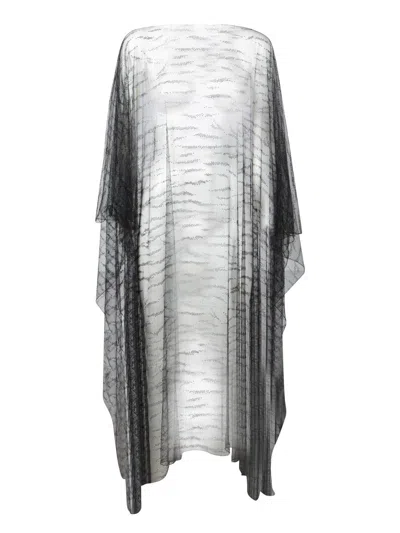 Giorgio Armani Black Crystal Poncho Cape
