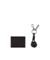 Giorgio Armani Wallet And Keychain Set In Black
