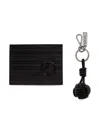 Giorgio Armani Wallet And Keychain Set In Black