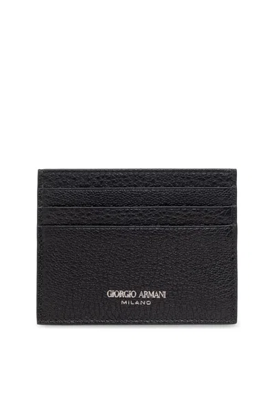 Giorgio Armani Card Holder In Black
