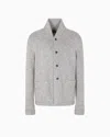 Giorgio Armani Cardigan Jacket In Knit Cashmere And Cotton In Gray