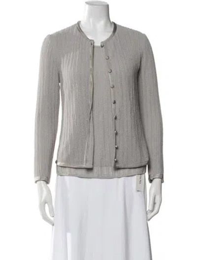 Pre-owned Giorgio Armani Cardigan Set Crew Neck Sweater In Grey