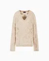 Giorgio Armani Women V-neck Cashmere And Alpaca Blend Sweater In Brown
