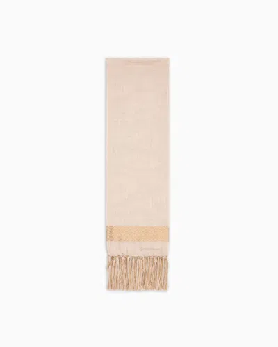 Giorgio Armani Cashmere And Silk Stole With Fringe Detail