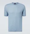 Giorgio Armani Cashmere And Silk Sweater In Blue