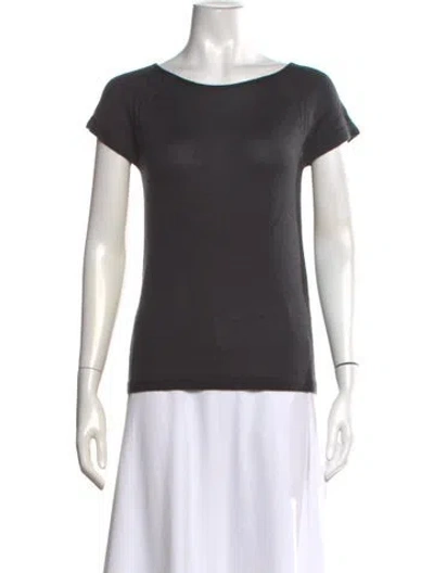 Pre-owned Giorgio Armani Cashmere Bateau Neckline T-shirt In Grey
