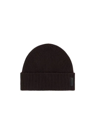 Giorgio Armani Cashmere Beanie In Brown