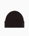 Giorgio Armani Official Store Cashmere Beanie In Tobacco