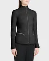 Giorgio Armani Cashmere-blend Zip-front Knit Jacket In Black