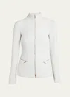 Giorgio Armani Fitted Zip-up Jacket In Lt Grey