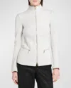 Giorgio Armani Fitted Zip-up Jacket In Lt Grey