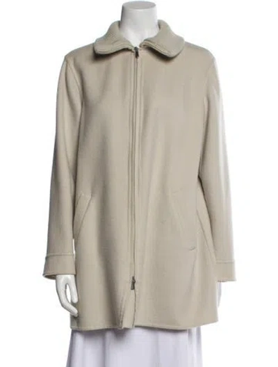 Pre-owned Giorgio Armani Cashmere Coat In Neutral