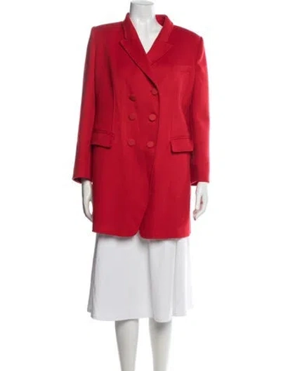 Pre-owned Giorgio Armani Cashmere Coat In Red