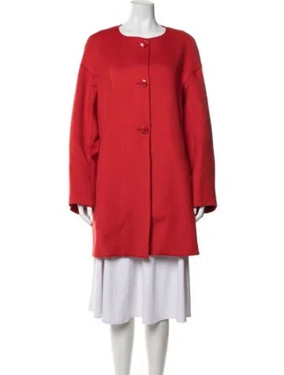 Pre-owned Giorgio Armani Cashmere Coat In Red