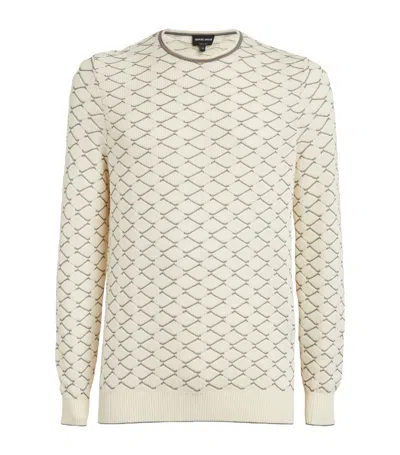 Giorgio Armani Cashmere-cotton Sweater In White