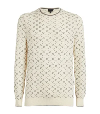 Giorgio Armani Cashmere-cotton Jumper In White