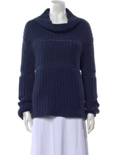 Pre-owned Giorgio Armani Cashmere Cowl Neck Sweater In Blue