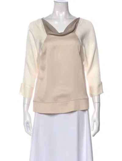Pre-owned Giorgio Armani Cashmere Cowl Neck Sweater In Neutral