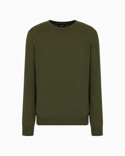 Giorgio Armani Cashmere Crew-neck Jumper In Green