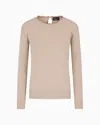 Giorgio Armani Cashmere Crew-neck Jumper With Embroidery In Beige