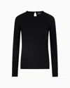 Giorgio Armani Cashmere Crew-neck Jumper With Embroidery In Black