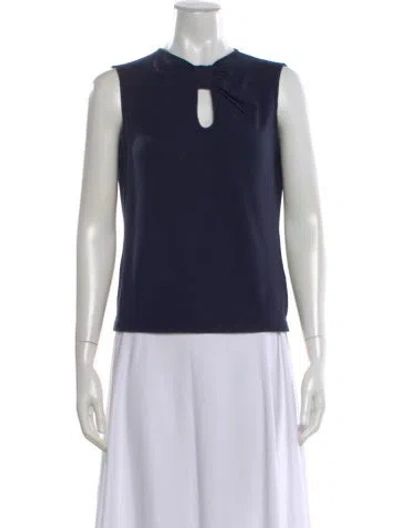 Pre-owned Giorgio Armani Cashmere Crew Neck Sweater In Blue