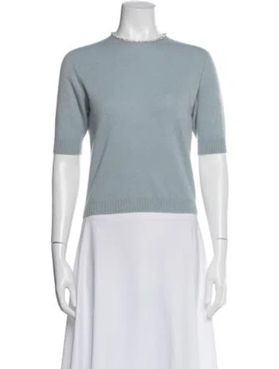 Pre-owned Giorgio Armani Cashmere Crew Neck Sweater W/ Tags In Blue