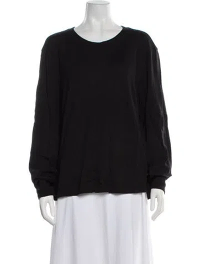 Pre-owned Giorgio Armani Cashmere Crew Neck Top In Black