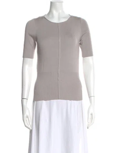 Pre-owned Giorgio Armani Cashmere Crew Neck Top In Gray