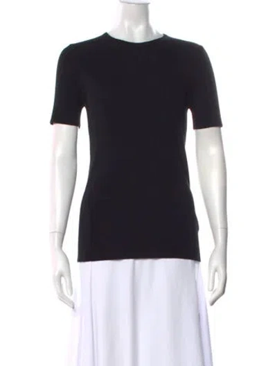 Pre-owned Giorgio Armani Cashmere Crew Neck T-shirt In Black