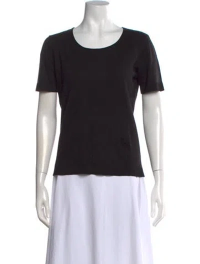 Pre-owned Giorgio Armani Cashmere Crew Neck T-shirt In Black