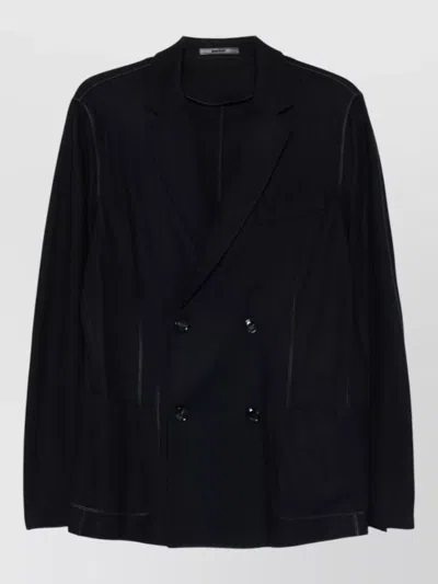Giorgio Armani Cashmere Double Breasted Tailored Blazer Jacket In Black