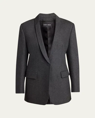 Giorgio Armani Cashmere Flannel Single-breasted Blazer