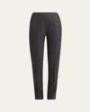 Giorgio Armani Cashmere Flannel Slim-leg Ankle Trousers In Gray