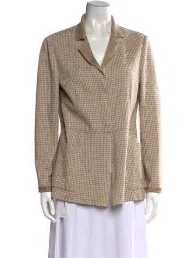 Pre-owned Giorgio Armani Cashmere Houndstooth Print Sweater In Neutral