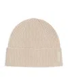 Giorgio Armani Cashmere Logo Beanie In White