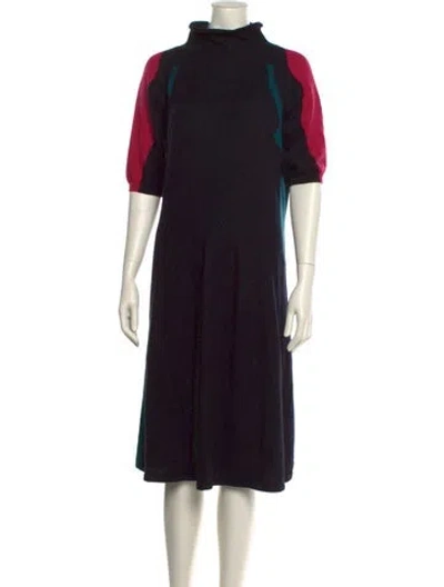 Pre-owned Giorgio Armani Cashmere Midi Length Dress In Black