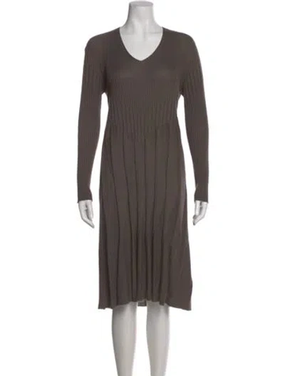 Pre-owned Giorgio Armani Cashmere Midi Length Dress In Gray