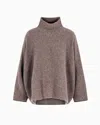 Giorgio Armani Knitwear With Dropped Shoulders And High Neck In Brown