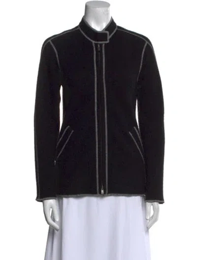 Pre-owned Giorgio Armani Cashmere Mock Neck Sweater In Black