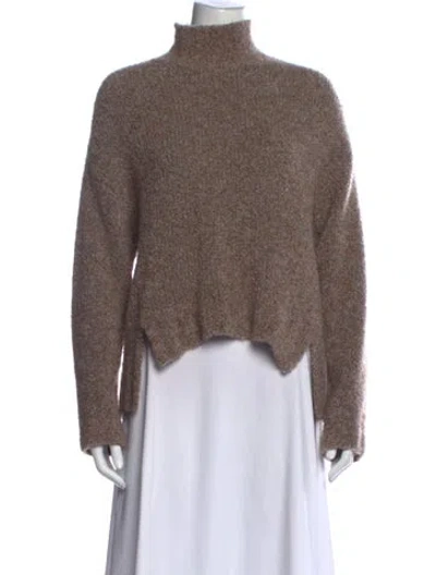 Pre-owned Giorgio Armani Cashmere Mock Neck Sweater In Brown