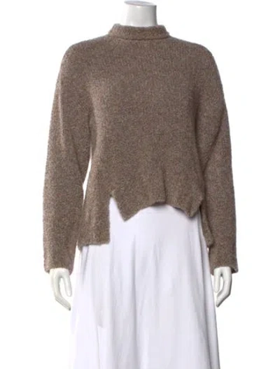 Pre-owned Giorgio Armani Cashmere Mock Neck Sweater In Neutral